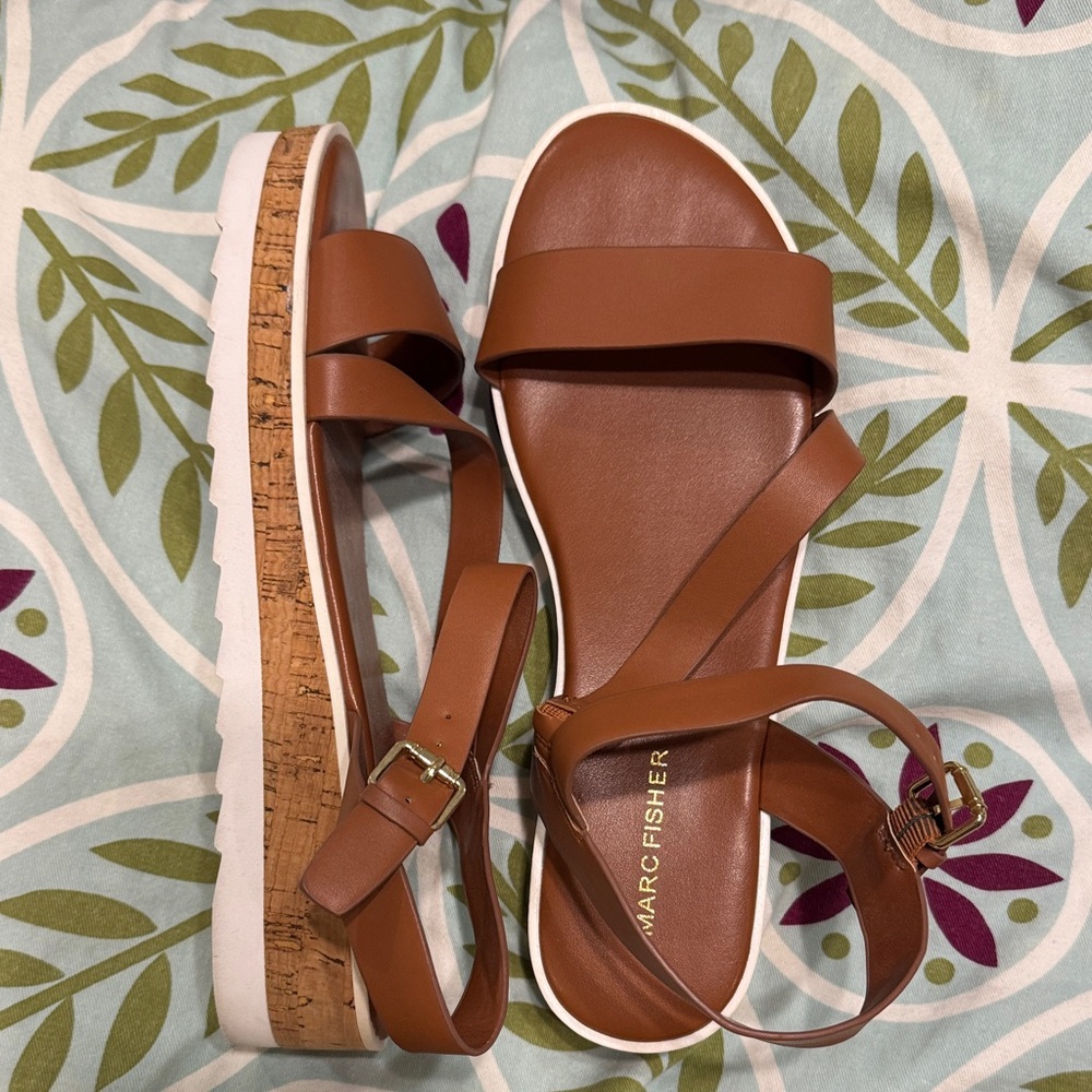 Marc Fisher Tan Strappy Sandals